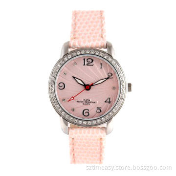 Jewelry Watch with Comfortable Genuine Leather Band
